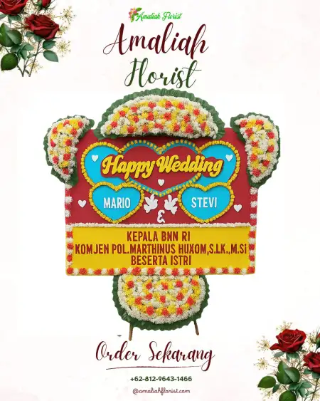 Papan Bunga Pernikahan Buring